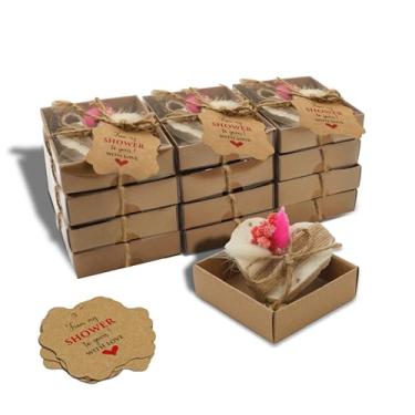 Imagem de Conjunto de 12 lembrancinhas de chá de bebê para convidados, presentes perfumados artesanais de sabonete de coração para meninas, lembrancinhas de chá de panela de casamento em massa, decoração de