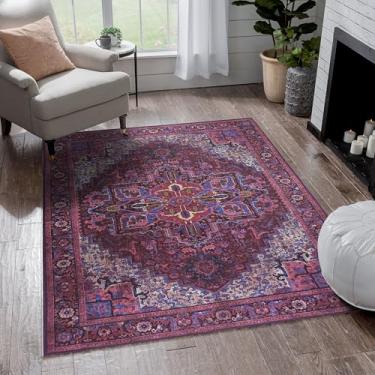 Imagem de Fame Rugs Tapete turco Lavável Vintage Oriental Inspirada Tradicional Tapete Pequeno Moderno Tapetes de Entrada Luxo Entrada Quarto Banheiro Cozinha (398RR, 2'5 x 6'9)