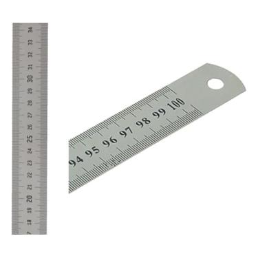 Imagem de Régua Em Aço Inox 100cm Profissional 40 Pol Patchwork Artesanato Scrapbook Para Desenho Escola Artesanato Patch Projetista Costureira Desenhista Cor Prateado Projeto Para Desenho Escola - Lanmax/NYBC