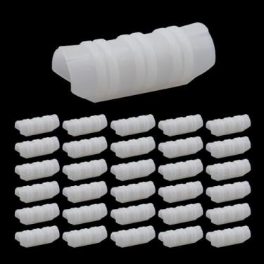 Imagem de UTALIND Pacote com 30 clipes de alça de estufa de 2,5 cm ABS para edifícios de jardim, clipe de tubo, conector de grampo de pressão longo, acessórios agrícolas, ferragens para marcenaria, canos de