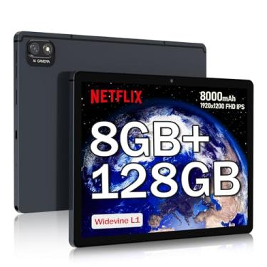 Imagem de Tablet Android 12 mais recente com celular 4G LTE, 8 GB de RAM, 128 GB de ROM, expansão de 1 TB, Octa Core, tela IPS FHD 1920 x 1200 de 10,1 polegadas, bateria de 8000 mAh, câmera dupla de 5 + 13 MP,