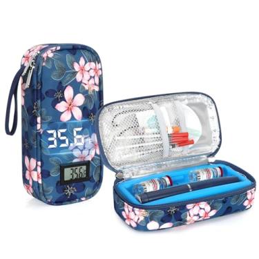 Imagem de YOUSHARES Estojo de viagem refrigerador de insulina para caneta e frascos, bolsa de resfriamento de medicamentos para diabéticos com protetor de tijolo de gelo, organizador de transporte refrigerado
