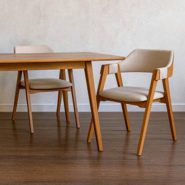 Imagem de Kit 2 Cadeiras de Jantar Verona Encosto Concha Linho Bege