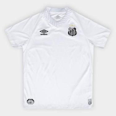 Imagem de Camisa Infantil Santos I 25/26 s/n Torcedor Umbro, Branco, Cinza, 8A