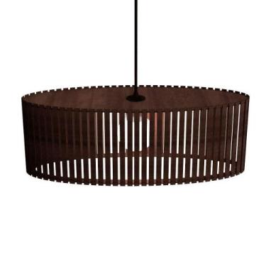 Imagem de Luminária Pendente Zepelim Modelo Ripado Marrom - LENOBRE