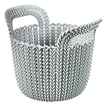 Imagem de Cesto Organizador Knit Trançado Redondo 3 Litros Cinza Keter