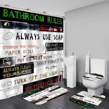 Imagem de Conjunto de decoração de acessórios de banheiro Cortina de chuveiro AZ