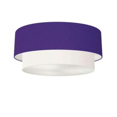 Imagem de Plafon Para Quarto Cilíndrico Sq-3064 Cúpula Cor Roxo Branco