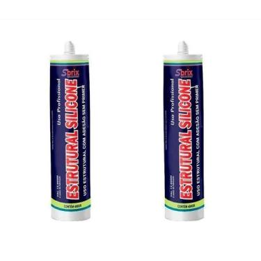 Imagem de Kit 2 Silicone Estrutural Sbrix Cartucho 400G Cor Preto Preto, Preto