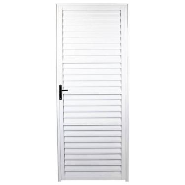 Imagem de Porta de Alumínio Palheta Branca Direita 210 x 80 L25 - 441 - FACCE