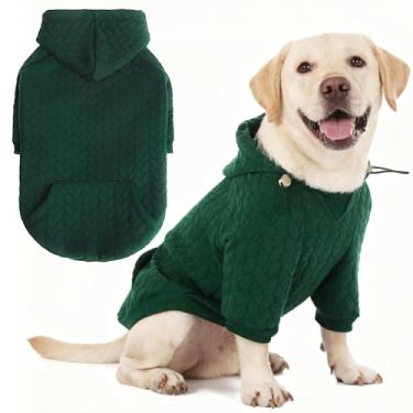 Imagem de EXPAWLORER Moletom com capuz para cães, roupas quentes para animais de estimação pequenos, médios e grandes, meninos gril, moletom com bolsa para clima frio outono inverno, casaco com capuz para gatos