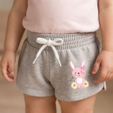Imagem de Short Moletinho Infantil Estampado Feminino Coelhinha Be Kind Fofa Pri