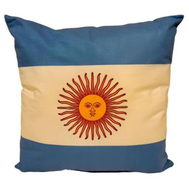 Imagem de Almofada de pelúcia Argentina Flag 45x45 cm com enchimento - Lightbek 