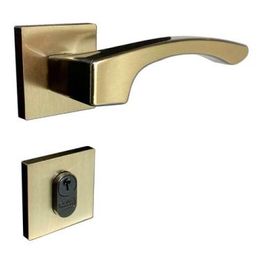 Imagem de Fechadura Onix Externa Roseta Latonado Oxidado 55mm União Mundial - Un