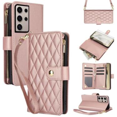 Imagem de Asuwish Capa de celular para Samsung Galaxy S25 Ultra 5G com protetor de tela de vidro temperado e carteira com zíper, suporte para cartão, acessórios para celular S25Ultra 25S S 25 25Ultra 6.9 2025