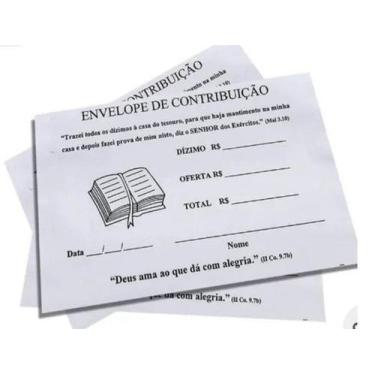 Imagem de 200 Envelope Dízimo Branco - 9x15 - Santinhos do Brasil