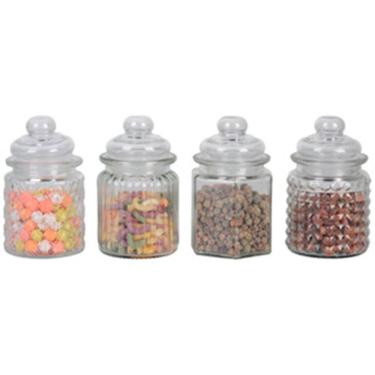 Imagem de Conjunto Porta Temperos Vidro Tampa Hermética 4Pçs - Incolor