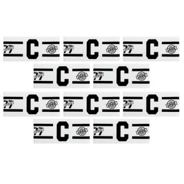 Imagem de Kit 10 Braçadeira Faixa Capitão Personalizável Brasão Time Fecho tiras