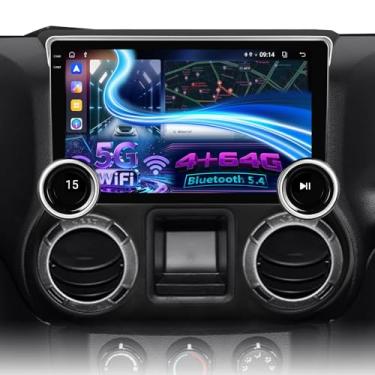 Imagem de [4 + 64 G] Upgrade de rádio Android para Jeep Wrangler 2011-2014: tela sensível ao toque IPS de 10,1 polegadas Carplay estéreo - modo de fundo, CarMate, Lenshood, BT5.4, 5G/WiFi, GPS, rádio FM/AM/RDS
