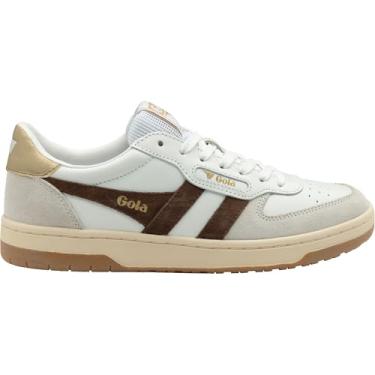 Imagem de Gola Tênis feminino Hawk, Branco, marrom escuro, dourado, 8.5