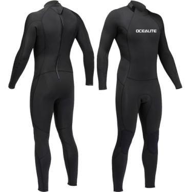 Imagem de Ocealite Roupa de mergulho completa de 4/3 mm e 3 mm para homens de neoprene premium para mergulho, snorkeling, surfe, natação (homens 3 mm, preto, 2GG)