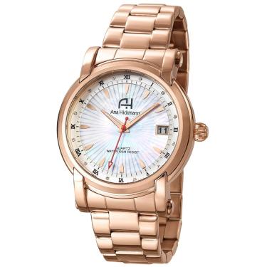 Imagem de Relógio Feminino Champion Ana Hickmann Rosé Prova D'Água AH28811Z Colar e Brincos