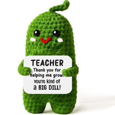 Imagem de Thank You Teacher Gift Crochet Pickle - Presente de Apreciação para Educador Mentor Professor Conselheiro Meias de Natal para Mulheres Ação de Graças Formatura Primeiro Dia de Escola