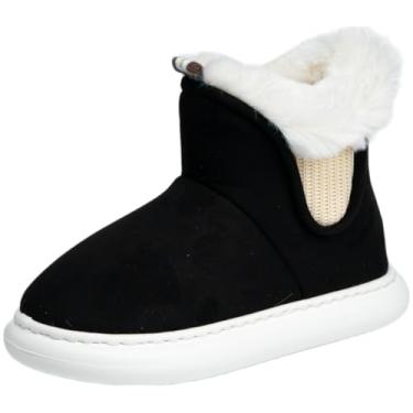 Imagem de Flowfa Emma Preta 37-38 Pantufa Feminina Adulto Calçado Inverno Antiderrapante