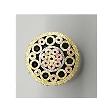 Imagem de Rebites De Mosaico Para Cabo De Faca, 8mm De Diâmetro - 1 Peça, 20 Designs Requintados, 9/39cm De Comprimento, Construção Em Aço, Latão E Cobre, Para Fabricação De Facas DIY(Pattern 14,9cm)