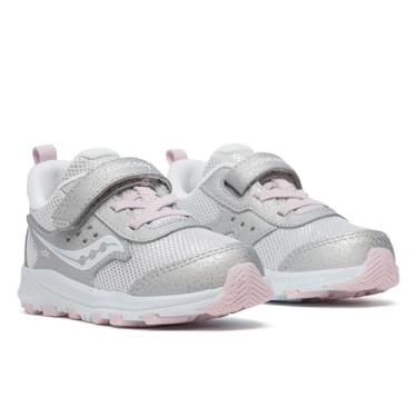 Imagem de Saucony Tênis infantil unissex Ride Jr, Prata/rosa, 10.5 Little Kid