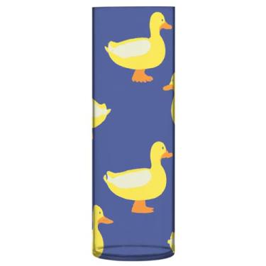 Imagem de JUZIHAI Vaso com padrão de pato para flores, 9,9 cm x 30 cm, cilindro de plástico, moderno, vaso de flores para centro de mesa de casamento, decoração de casa
