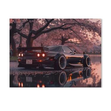 Imagem de HouLaiZhe Modificado Rx7 Flor de cerejeira Jdm pôsteres de carro tela estética decoração de sala de parede impressões de parede sala de galeria decoração de parede para quarto sala de estar escritório