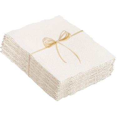 Imagem de 50 folhas de papel para aquarela, 18 x 25 cm, 300 g/m², papel artesanal áspero/texturizado para aquarelas, convites de casamento, cartões, artesanato