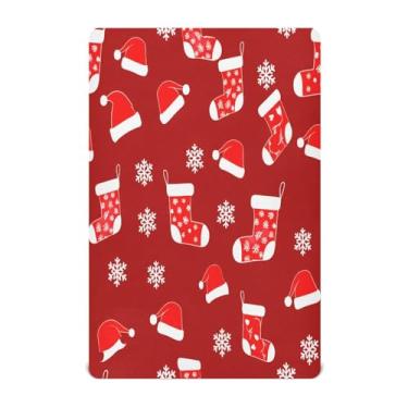 Imagem de JUZIHAI Christmas Designs Lençol de berço para meninos e meninas, macio, respirável, elástico, 132 x 71 cm, lençol aconchegante para berço padrão e cama infantil