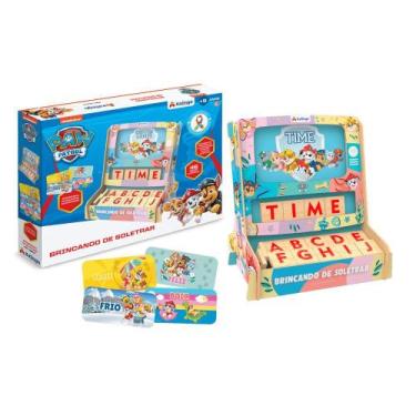 Imagem de BRINCANDO DE SOLETRAR PATRULHA CANINA - Jogo Educativo com Peças em Ma