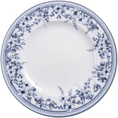Imagem de Prato Raso de Jantar 28cm Porcelana Tramontina Azzura Floral Azul Avul