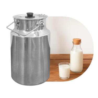 Imagem de Depósito 5 Litros de Alumínio para Leite Óleo Gordura com Trava Reforç