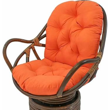Imagem de Almofadas de substituição para cadeiras de balanço, assentos grossos e sólidos para cadeiras giratórias, reclináveis ​​e dobráveis ​​de vime, para uso interno e externo em varandas e pátios.