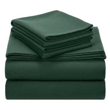 Imagem de California Design Den Conjunto de lençóis de cama casal de flanela - Feito em Portugal 100% algodão, substancial, aveludado, macio, 4 peças, conjunto de lençóis casal de flanela, escovado triplo com