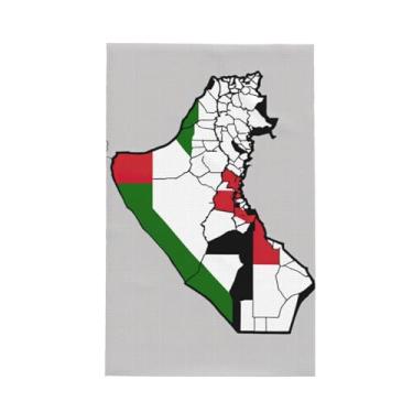 Imagem de XLLingL Toalha de cozinha com estampa de mapa topográfico da bandeira do Estado da Palestina, panos de prato de microfibra, para decoração e limpeza de cozinha - 1 peça