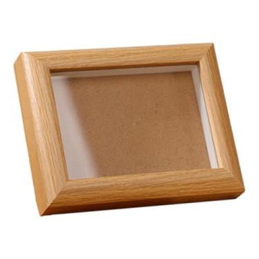 Imagem de Baoblaze Porta-retratos multifuncional com caligrafia, suporte para cartões e moldura, e, ideal para estantes armários, Segure 2 Cartas