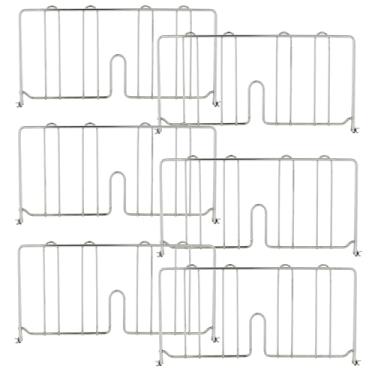 Imagem de awagas Divisor de prateleira de arame cromado de aço cromado com 6 unidades de 45,7 cm L x 20,32 cm A