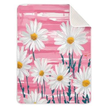 Imagem de Blueangle Cobertores de bebê Margaridas brancas para cochilo de carrinho de bebê, 76 x 101 cm, cobertores aconchegantes e macios unissex para meninos, meninas, crianças, bebês (1)