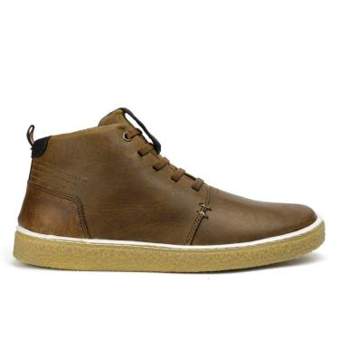 Imagem de Bota Cano Curto Couro Casual Urbana Masculina-Masculino