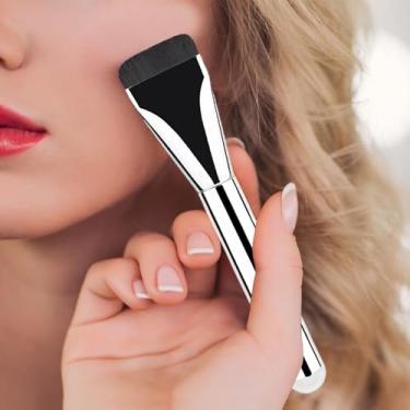 Imagem de Pincel de base líquida para rosto | Pincéis de base de maquiagem de topo plano | Pincel de base de maquiagem, pincel de pó líquido, pincel de maquiagem ultrafino, ferramenta de maquiagem facial
