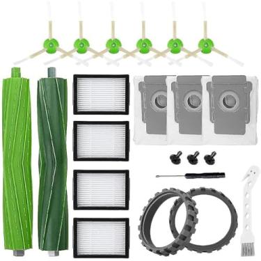 Imagem de Kit de Peças Reposição para Aspirador Robô das Séries I3 I4 I6 I7 I8 e J7 Inclui Escovas Limpeza Bordas Borracha Filtros Pneus Ferramenta Chave Fenda Sacos