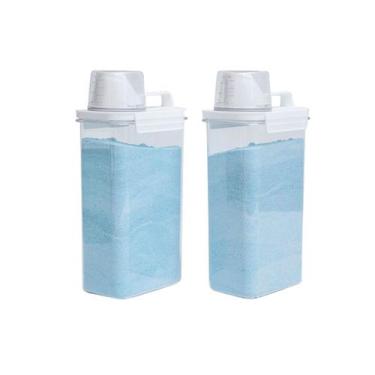 Imagem de Kit com 2 porta sabão em pó 2,3L com copo dosador e travas - Oikos, U,