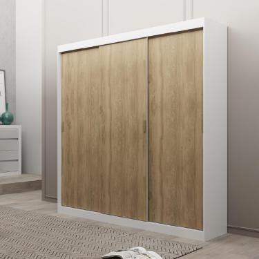 Imagem de Guarda Roupa Casal 3 Portas 4 Gav Branco Carraro
