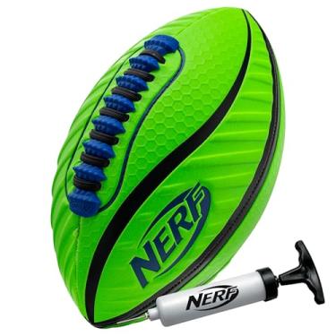 Imagem de NERF Spiral Grip Junior Football - Spacelace patenteado para espirais definitivas - aparência e sensação autênticos - bomba incluída, júnior 26,7 cm