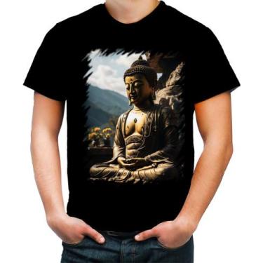 Imagem de Camiseta Colorida Estátua de Buda Iluminado Religião 5 - Kasubeck Stor